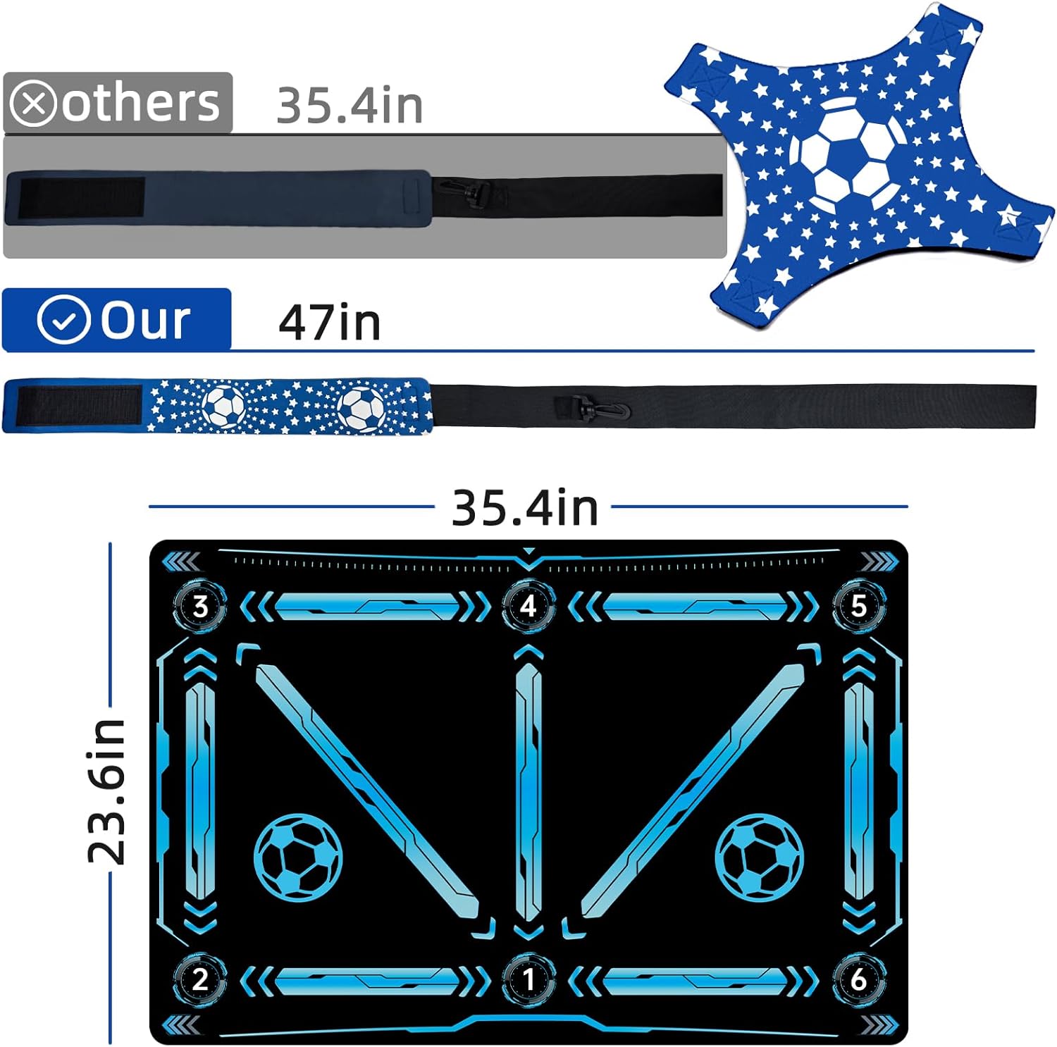 Soccer Training Equipment with Video,Soccer Training Mat Improve Strength,Agility and Coordination,Anti-Slip Silent Absorption Soccer Footwork Training Mat(Not including the APP) - Image 2