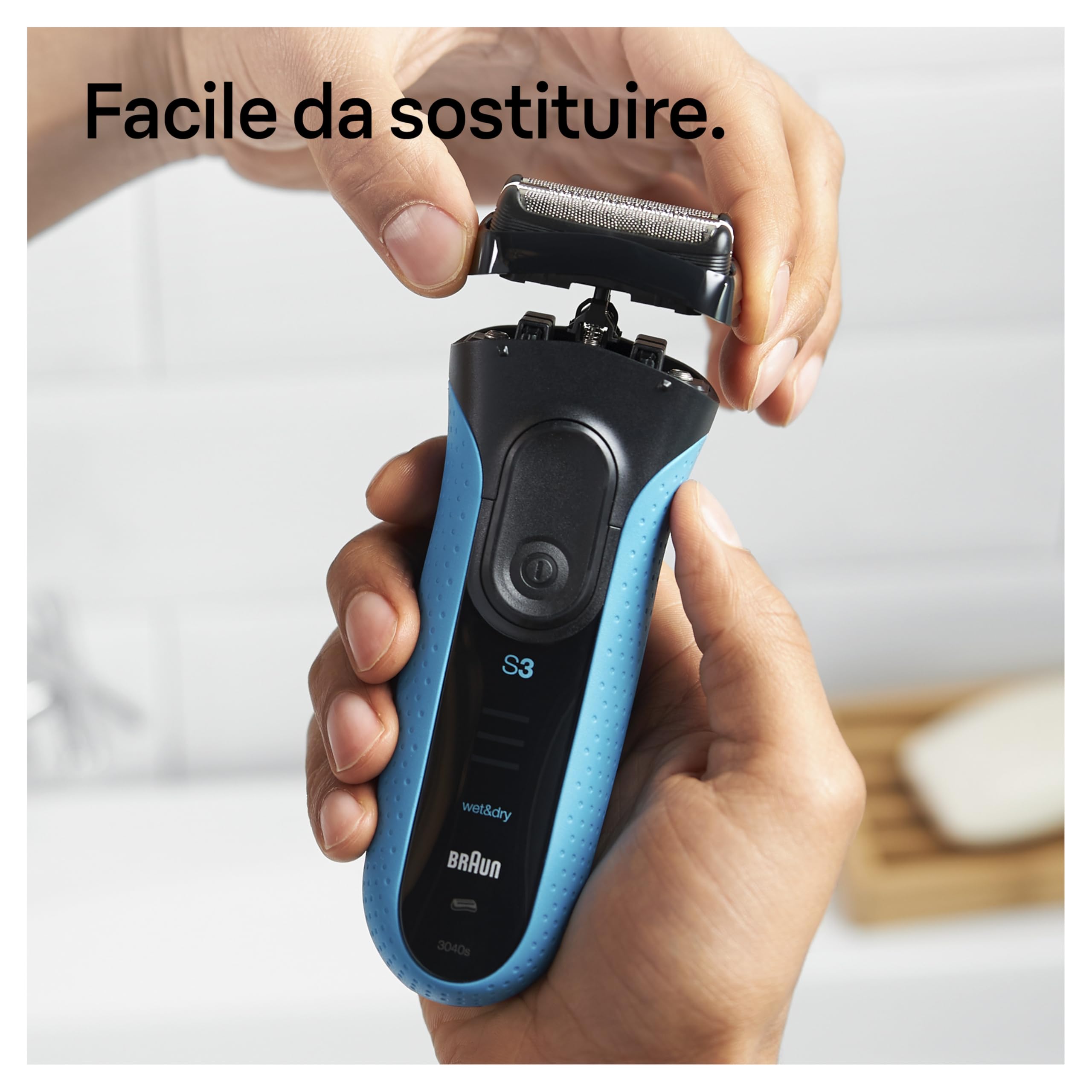 Braun Serie 3, Testina Braun ORIGINALE Per Rasoio Elettrico Barba, Recupera il 100% delle Prestazioni Del Tuo Regolabarba Uomo, Compatibile con i Rasoi Series 3 ProSkin, 32B versione precedente