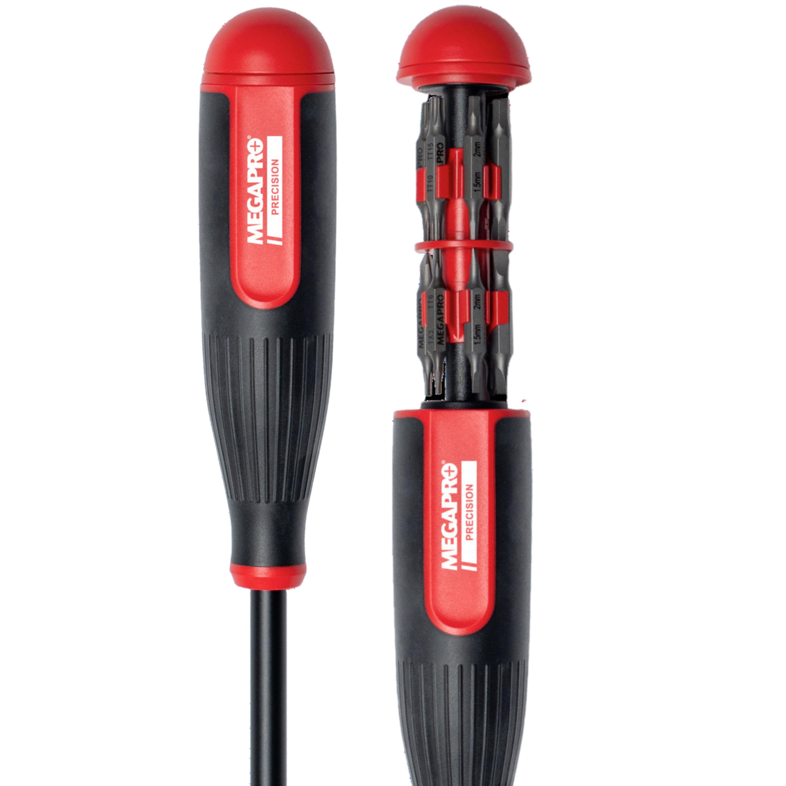 Megapro Set di cacciaviti di precisione multi-punta 24 in 1, gambo esagonale per Phillips, Pentalobe, piatto, Torx, chiave inglese, punte di precisione con cartuccia retrattile, per elettronica