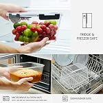 2 Pack Large Glass Storage Containers with Lids 85oz/10.5cup Big Airtight Glass Food Storage Containers for Rotisserie Chicken Watermelon Meal Prep, BPA Free, Freezer Dishwasher Oven Safe
