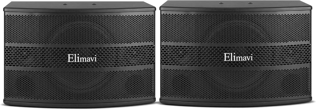 Elimavi 8" 3-Way Karaoke Speakers Pair, 800W Peak Power, Built-in Crossover