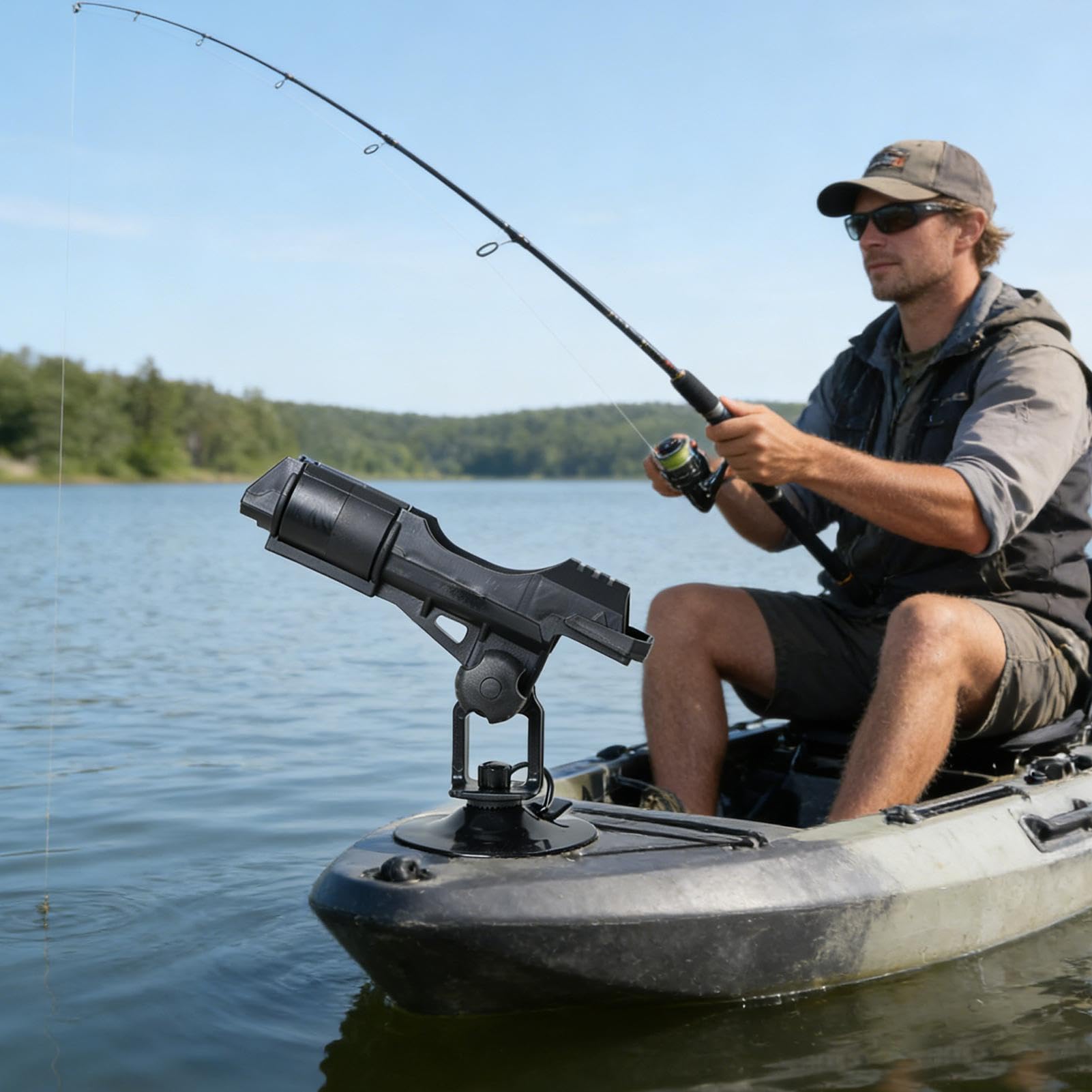 Generisch Soporte para caña de pescar para barco, 360 grados, ajustable