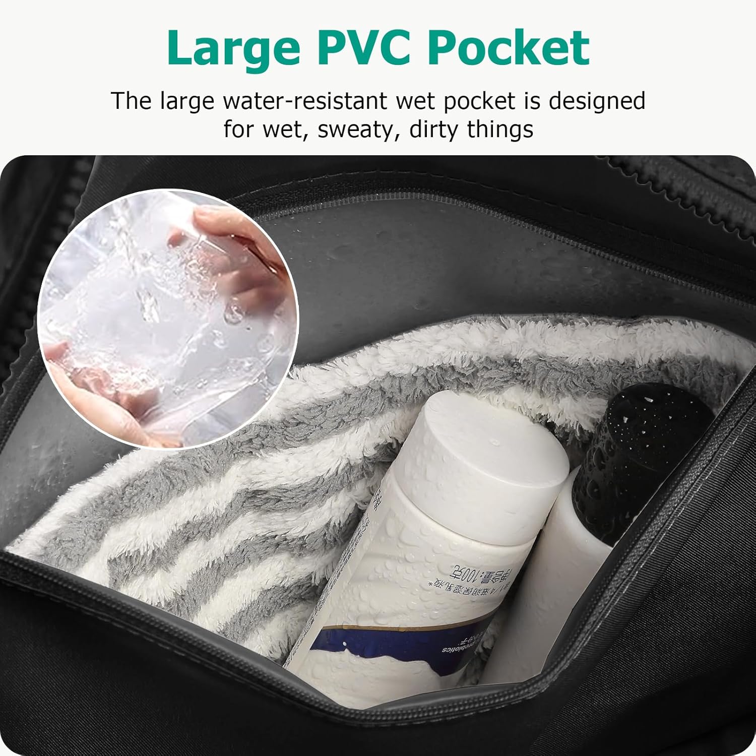 Travel Duffle Bag, Carry On Bag for Men Women with Wet Pocket, Large Capacity Gym Bag, Multi Pocket Hospital Busniess Weekender Overnight Tote Bag (Black)