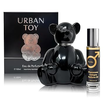 Mens Cologne Set Urban Toy 100ml Eau de Toilette & 10ml Pheromone Perfume Oil | Spicy, Woody and Amber Fragrance | Long Lasting Fresh & Sophisticated Scent for Men Gift