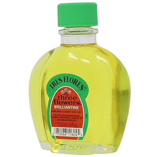 Miniatura 4 de Three Flowers Brilliantine, aceite de peinado para hombres, antiencrespamiento, paquete de 2 unidades de 8 onzas líquidas, botellas, ámbar