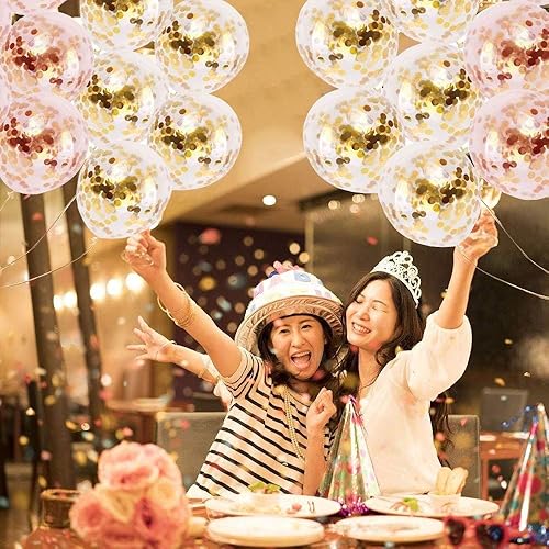 Miniatura 5 de Paquete de 40 globos de látex de unicornio para arco kit de columna, guirnaldas de helio, globos de confeti para fiesta de feliz cumpleaños, bodas,