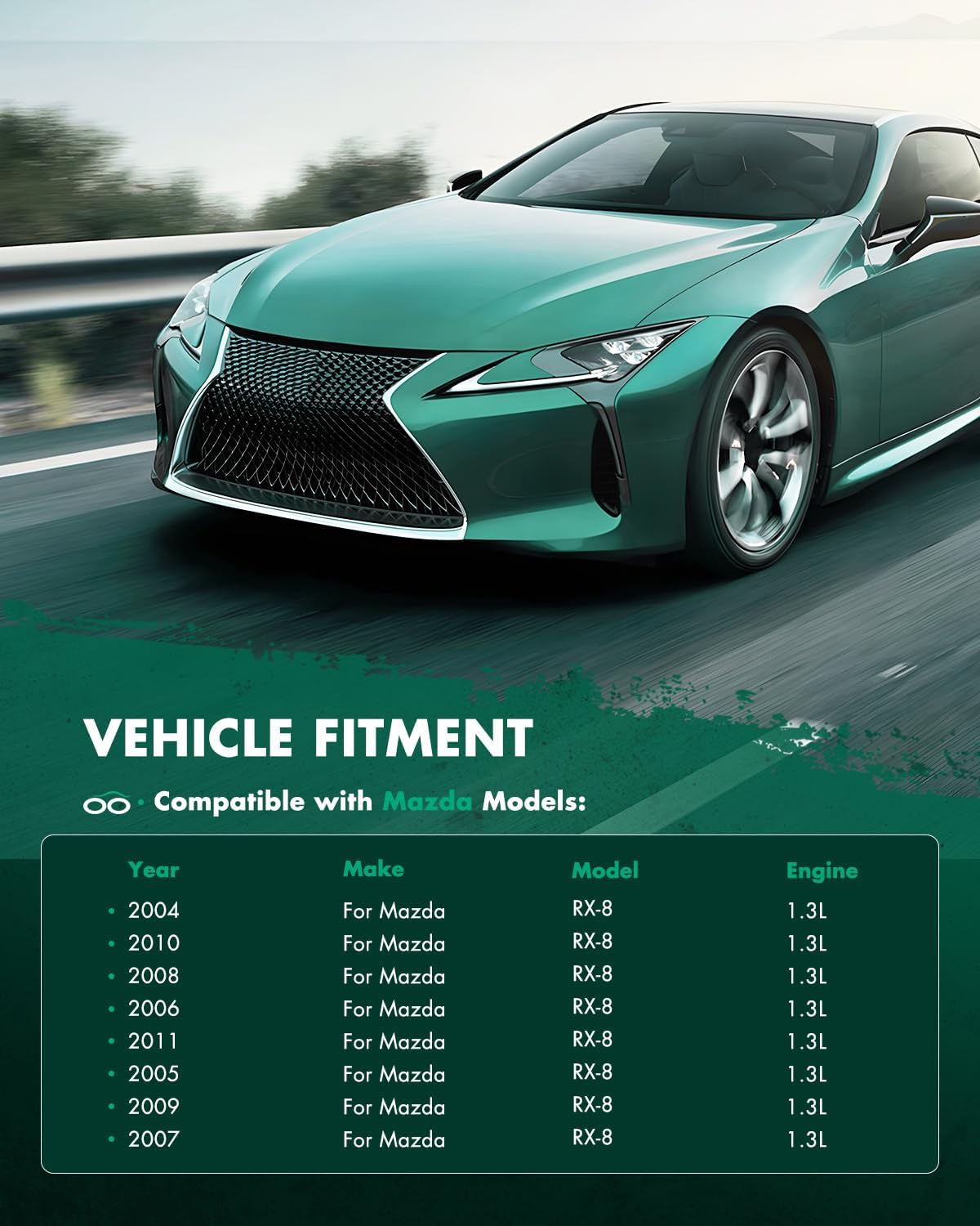 SCITOO Air Conditioning A/C Condenser for Mazda RX-8 2004-2011 R2 1.3L, Replace# 3384