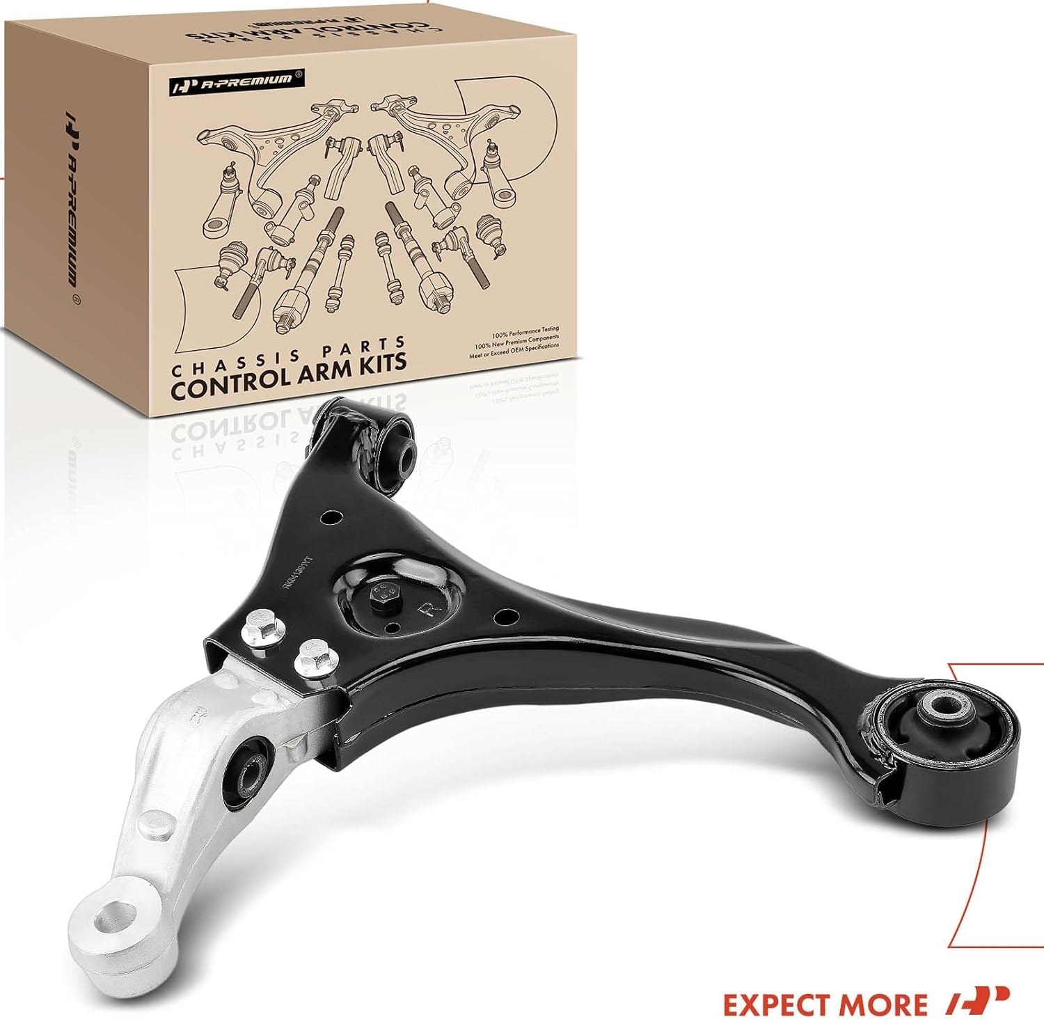 A-Premium Front Right Lower Control Arm, with Bushing, Compatible with Hyundai Sonata 2006 2007 2008 2009 2010