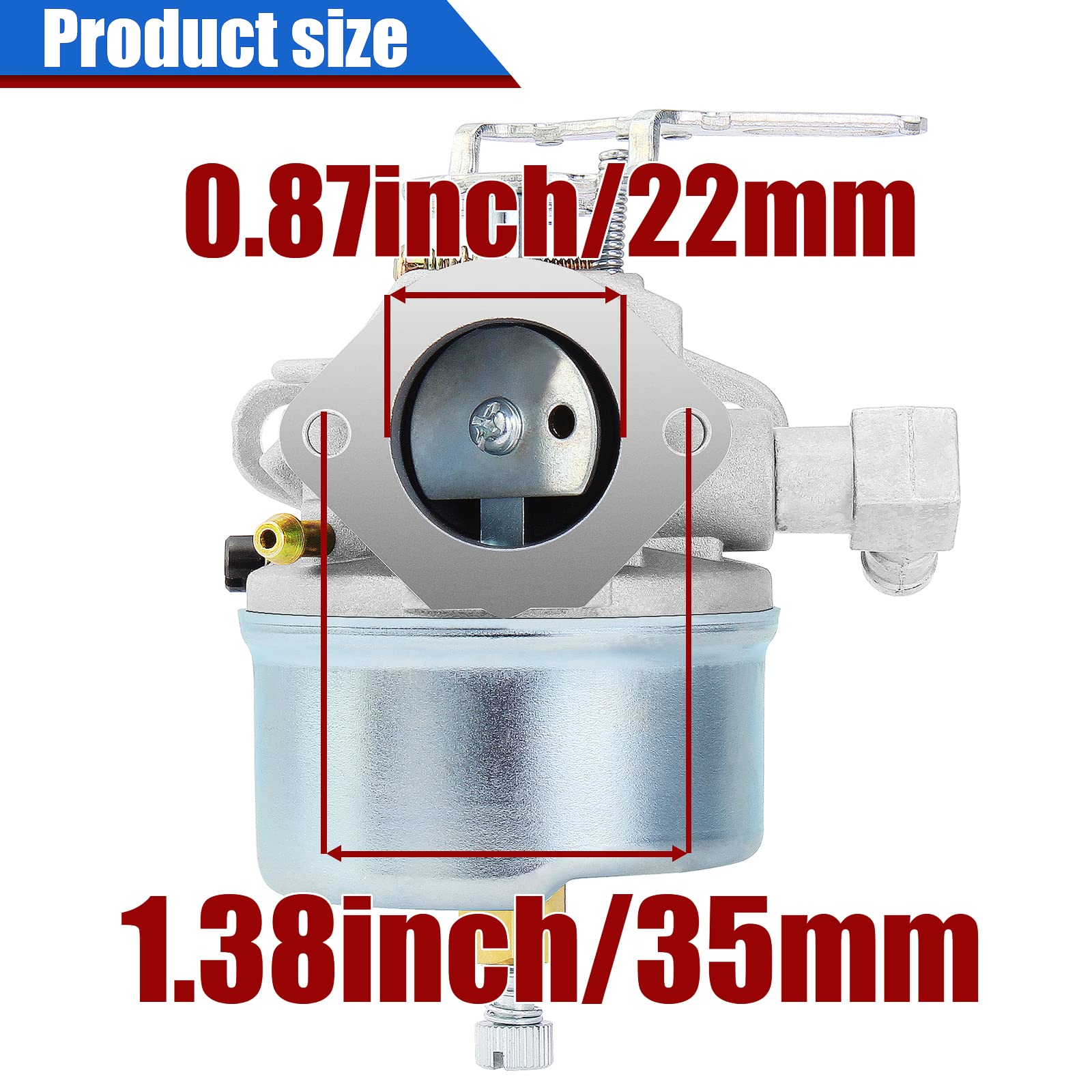 YOFMOO Adjustable Carburetor Gasket Fuel Line Tecumseh 632107 632107A 632378 632536 640084 640105 640299 3.5HP 4HP 5HP HSK40 HSK50 HS50 HSSK40 HSSK50 HSSK55 LH195SA LH195SP OHSK110 OHSK120 OHSK125 - Image 3