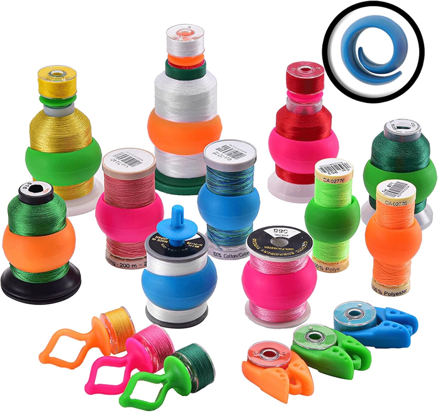 40PCS Thread Spool Huggers for Sewing Spools, Avoid Loose Ends, Prevent Tails from Unwinding, Stopper for Cone Thread Machine