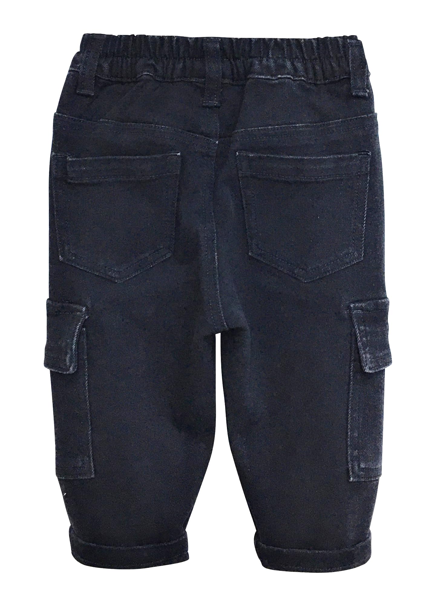 KIDSCOOL SPACE Jeans per Bambini, Vita Elastica per Bambini Piccoli con Pantaloni in Denim Cargo Elasticizzati con Anello a D
