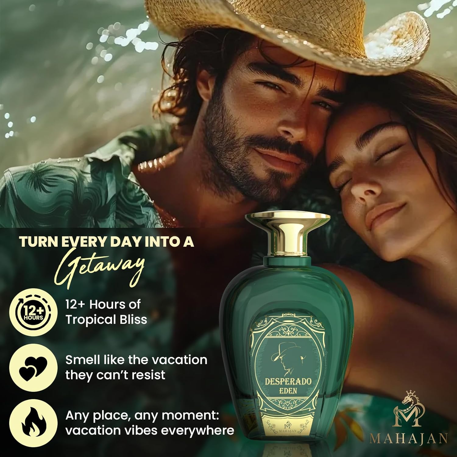 Mahajan Desperado Eden Eau de Parfum – Exotic Sweet Tropical Cologne – Irresistible with Creamy Coconut & Fresh Mint – Long-Lasting Luxury Perfume for Men (3.4 oz) - Image 3