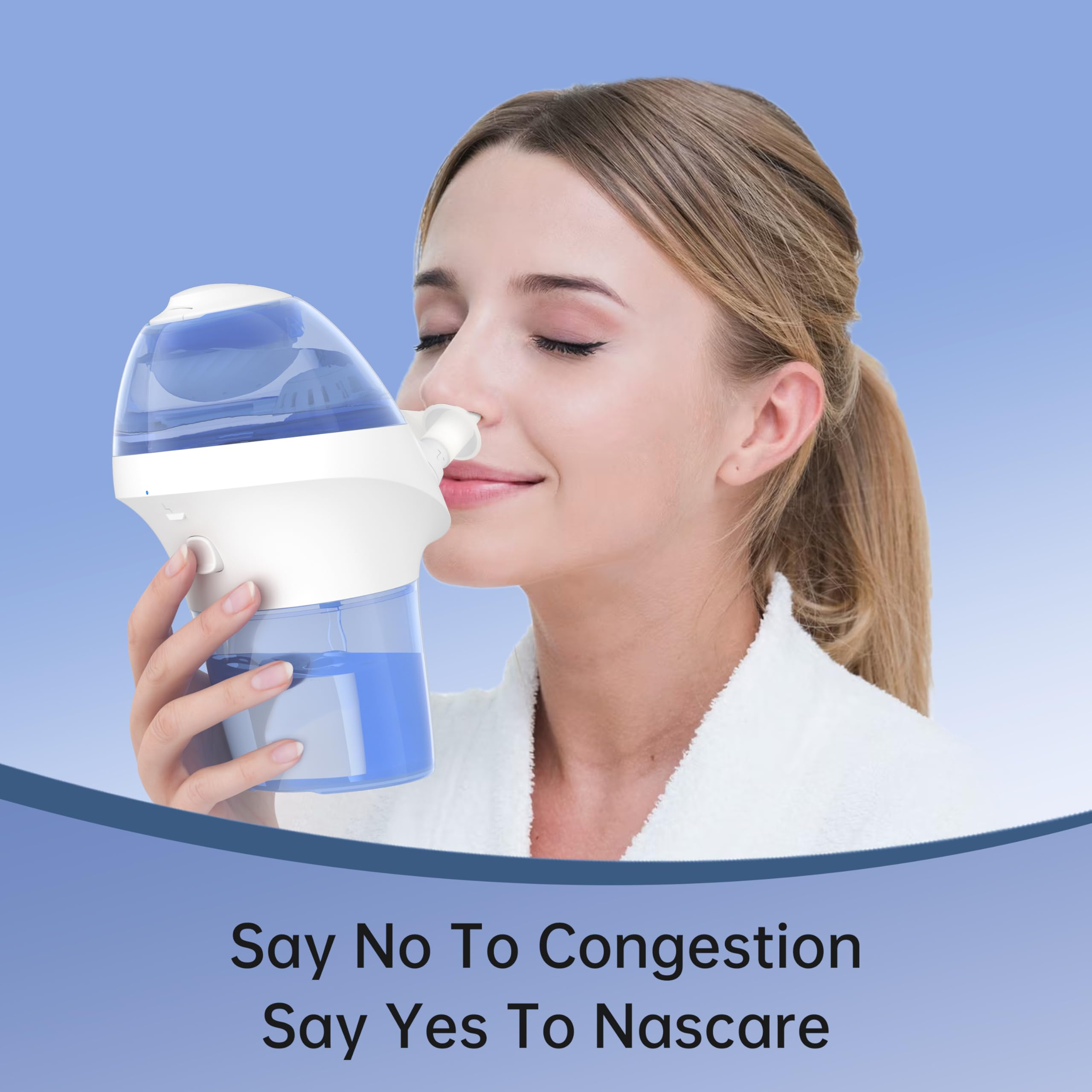 Irrigatore Nasale Manuale 300 Ml - Per Adulti E Bambini, Con 2 Beccucci