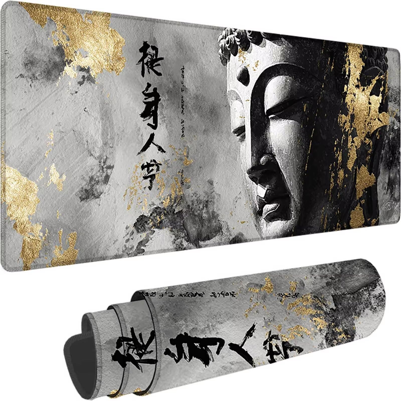 Podkładka pod mysz XXL 1200 x 600 x 3 mm, szara zmywalna podkładka pod mysz, Zen Mouse Pad akcesoria do gier, z antypoślizgową gumową podstawą na biurko do komputera, pracy, domu, prezent dla mężczyzn