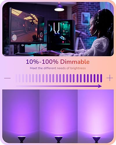 Miniatura 4 de EDISHINE PAR38 Bombilla de luz de inundación morada y naranja, bombilla LED púrpura y naranja, 18 W (equivalente a 120 W), bombilla para