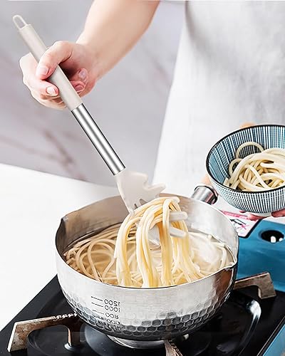 Miniatura 3 de Paquete de 2 tenedores de silicona para pasta, servidor de cuchara de fideos resistente al calor, colador de espagueti sin BPA, las mejores