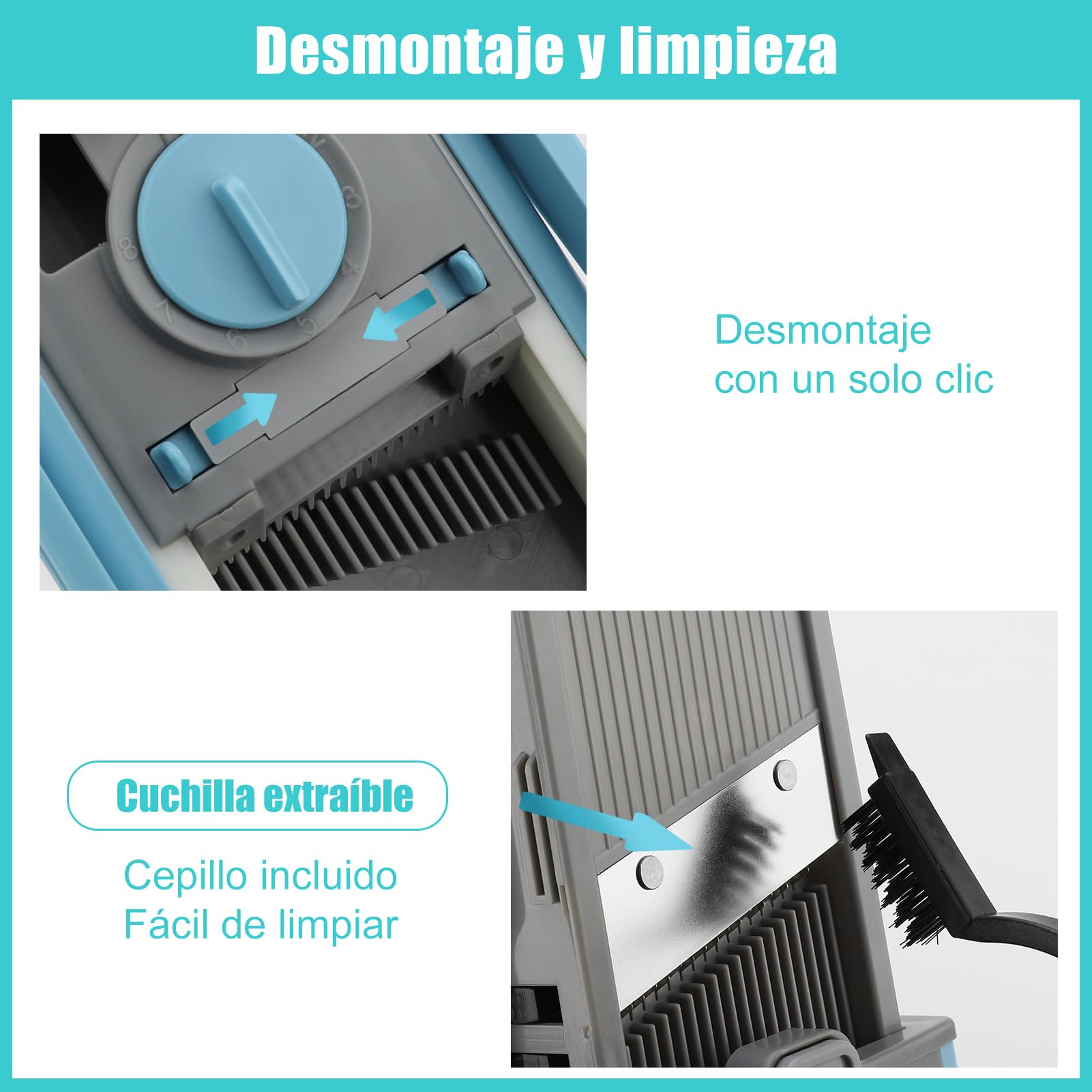 Picadora de Alimentos de Cocina Multifuncional, Trituradora de Verduras Manual para Uso Doméstico y Comercial (BLUE)