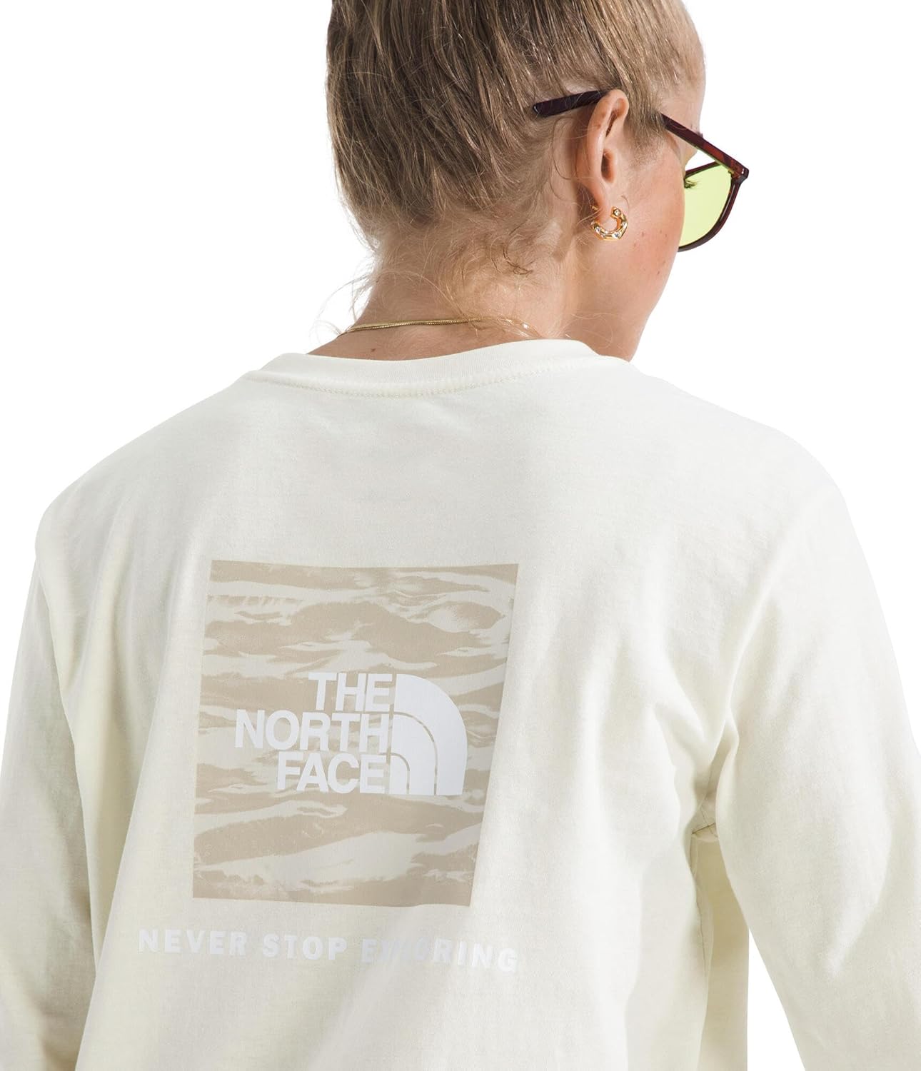 The North Face Womens Evolution Box NSE Fill Light Long-Sleeve Tee | Regular Fit Cotton Shirt with Logo Graphic - Image 3