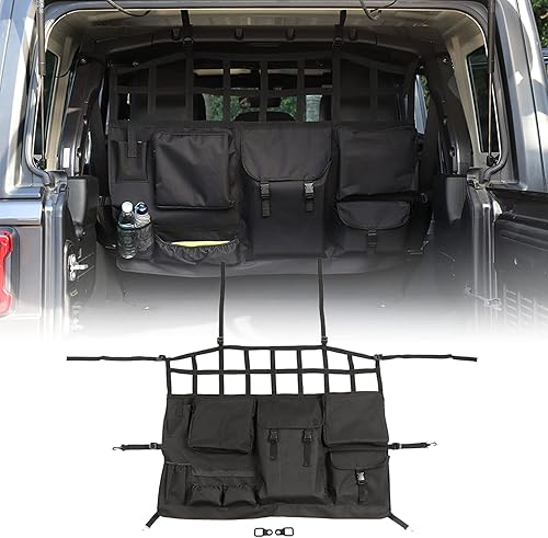 JeCar Divisor de asiento trasero para Wrangler para mascotas, barrera para perro, maletero, organizador de carga, accesorios de almacenamiento para