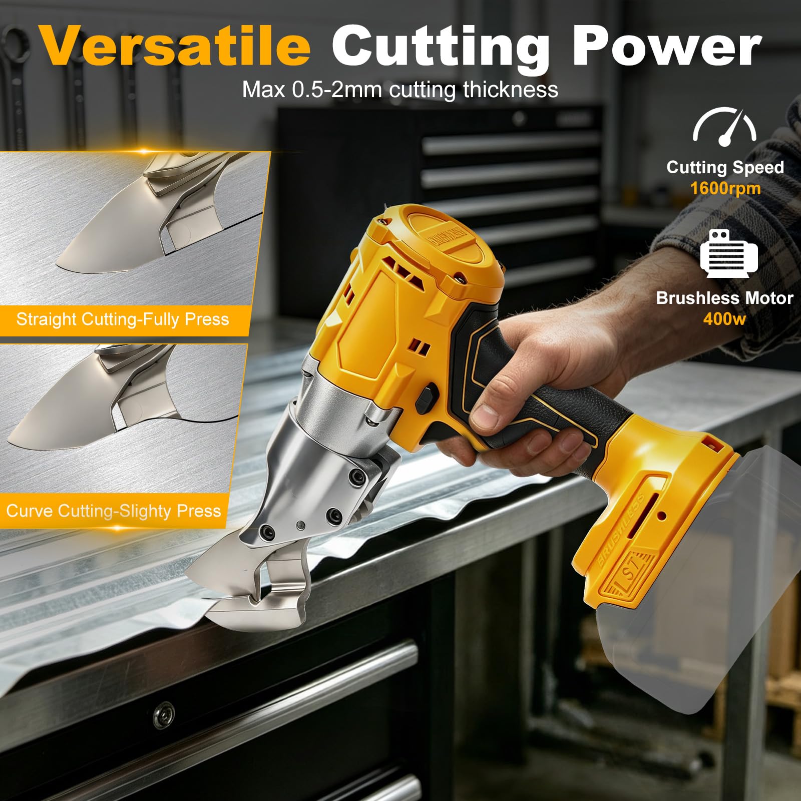 Cizalla de metal inalámbrica compatible con batería Dewalt de 20 V (sin batería)