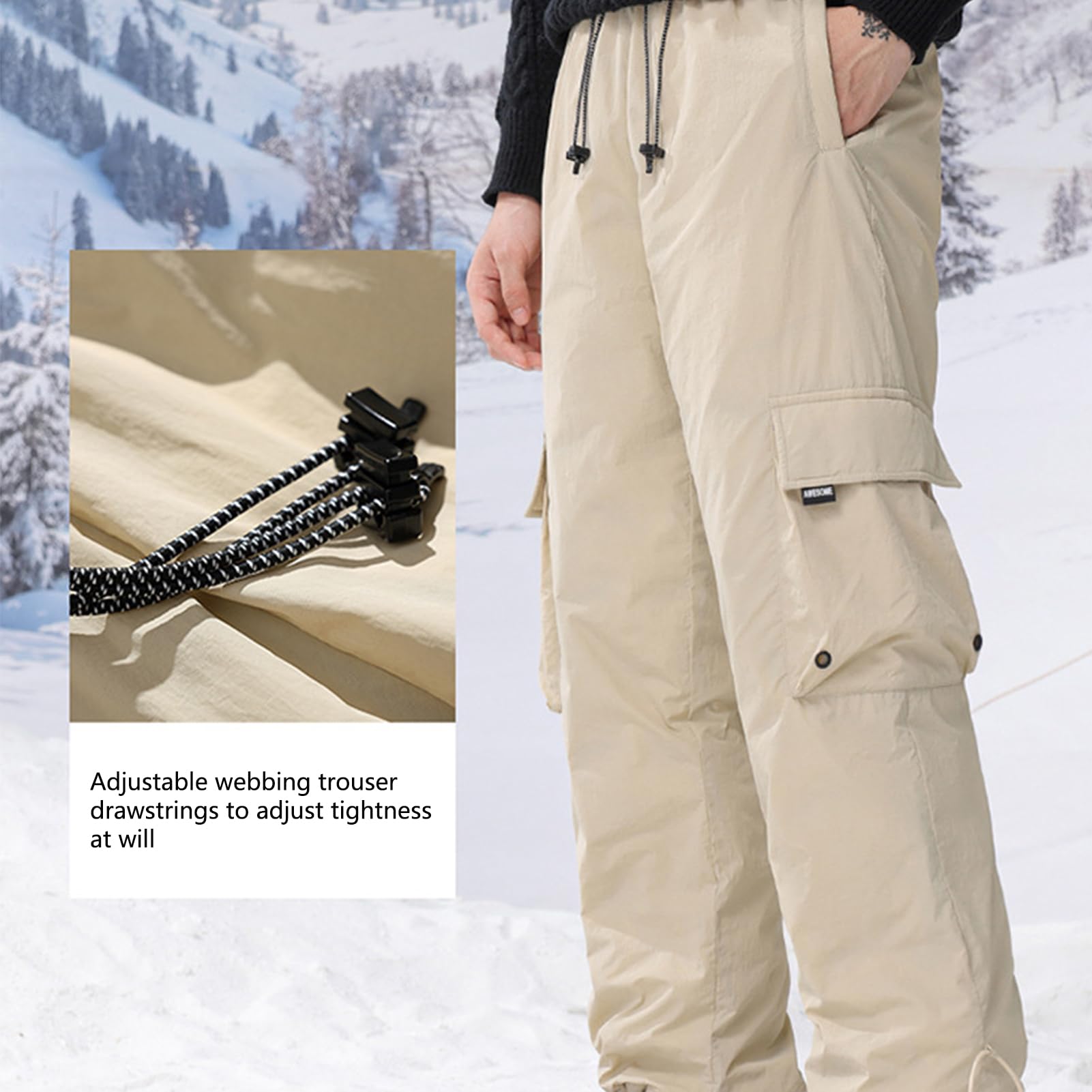 Damen Schneehose Wasserdicht Isoliert füR Winter Baggy Pants Outdoor Cargo Snowboardhose