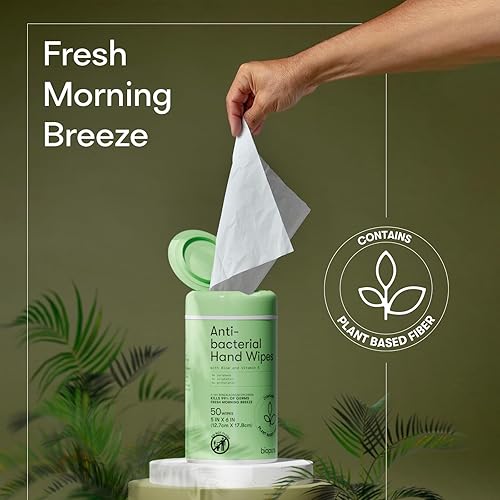 Miniatura 4 de Toallitas de manos antibacterianas  Fresh Morning Breeze- Toallitas antibacterianas con fórmula de aloe y vitamina E  Envase de toallitas húmedas de