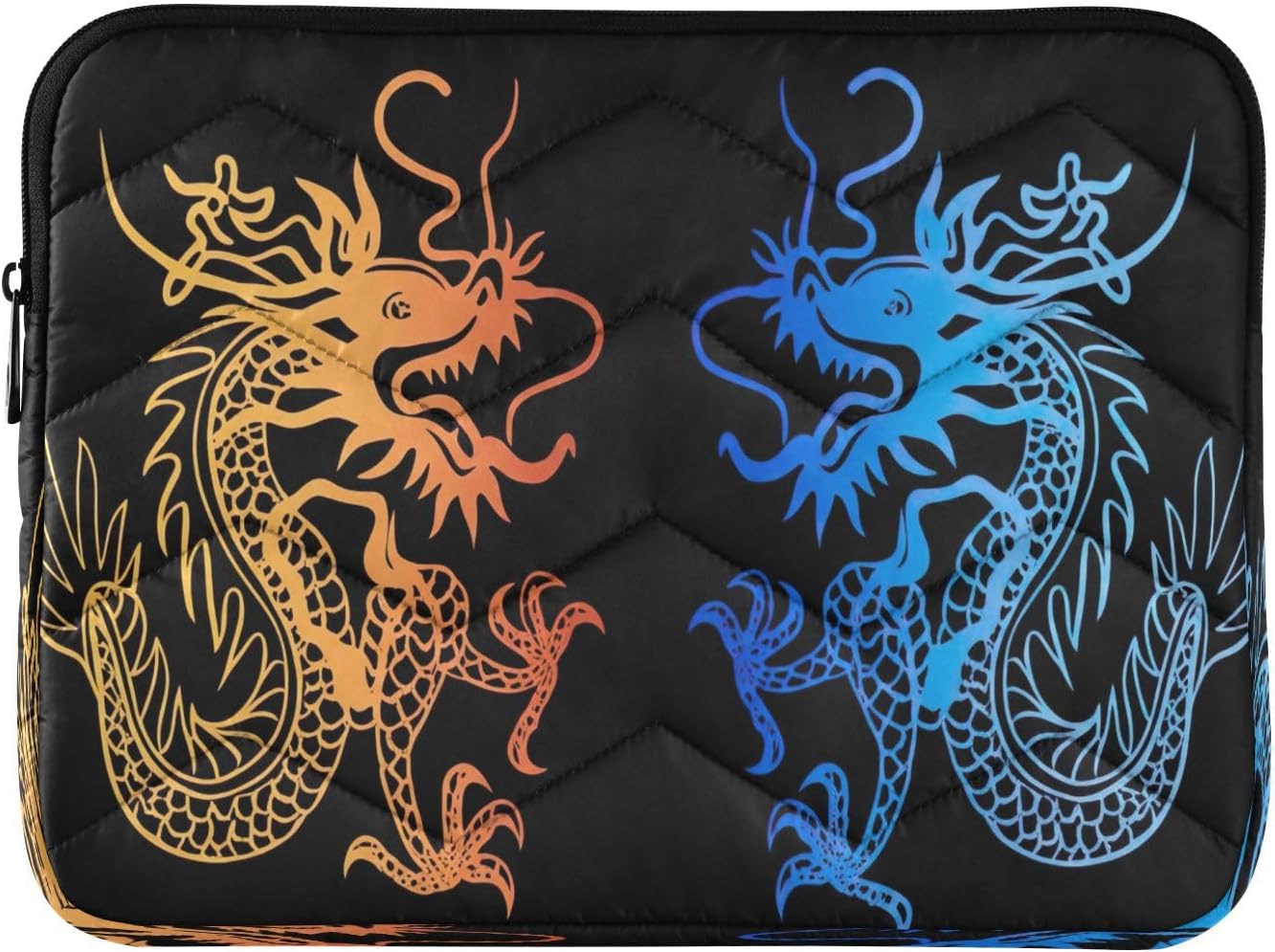Dragons Blue Red Laptop and Tablet Bag, Protective Padded Laptop Case 13 Inch for Women