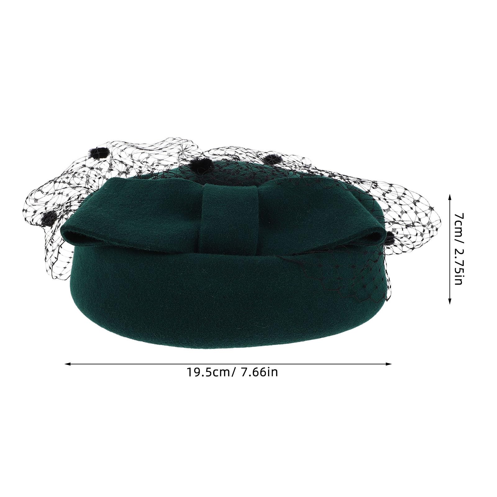 SOLUSTRE Cappello Fascinator da Donna Leggero e Raffinato con e Fiocco Vintage Inglese in Lana Verde per Matrimoni e Uscite Invernali