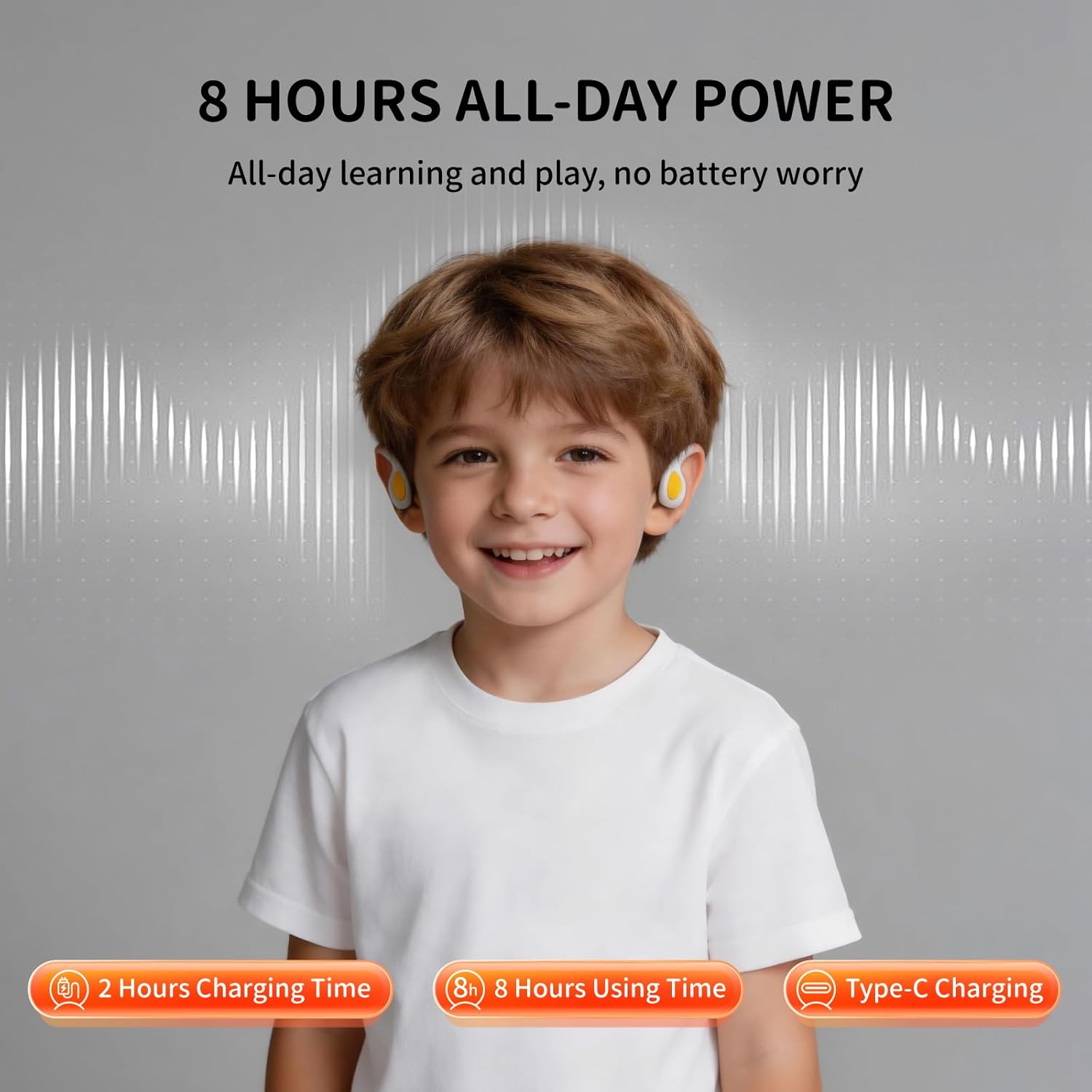 Kids Headphones - Bluetooth 6.0 Air Conduction Open Ear Kids Bluetooth Headphones - 85dB Safe Volume, IPX4 Waterproof - with Mic for School, Gaming, Sleeping, White 8 71LM6EWWQQL. AC SL1500