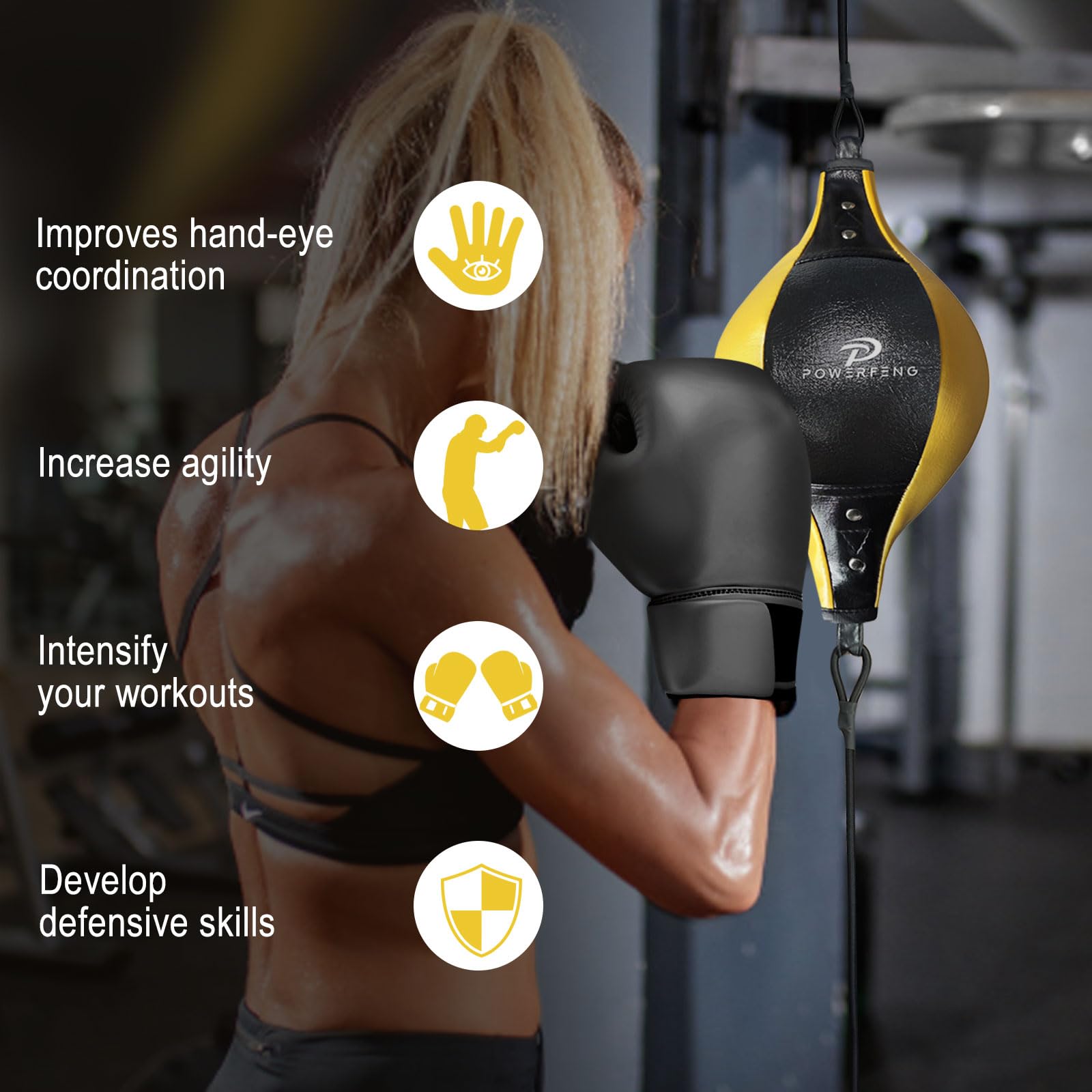 【Double End Boxing Speed Bag】Speed Bags für Boxen Reaktion Agilit & Hand Auge Koordinationstraining - Boxen Reflexball für Home Gym