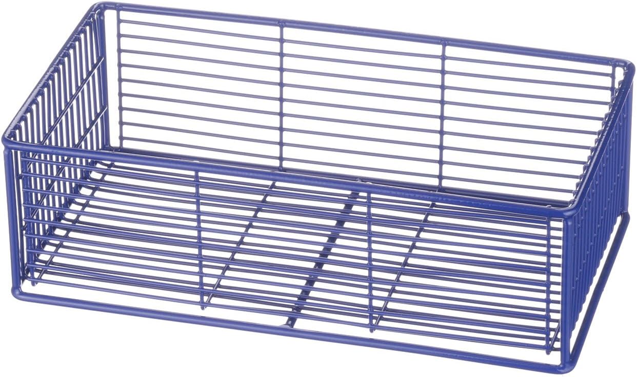 Marlin Steel Plain Steel Wire Tote Basket, Blue Powder Coat (6"L x 11"W x 3.5"H)