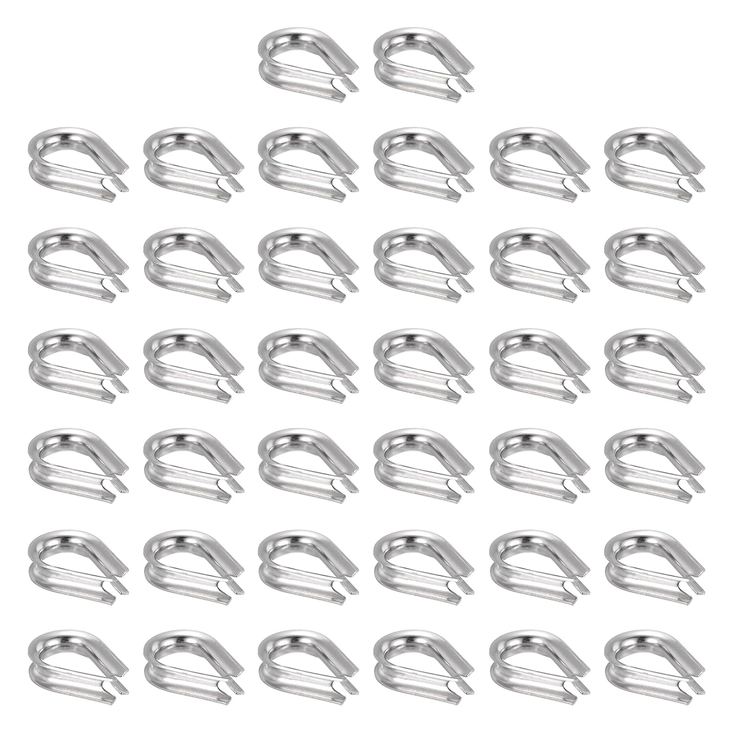 PATIKIL 1/4" (6mm) Wire Rope Thimble, 38 Pack 304 Stainless Steel M6 Cable Thimbles Rigging for Lifting Hanging Securing, Silver