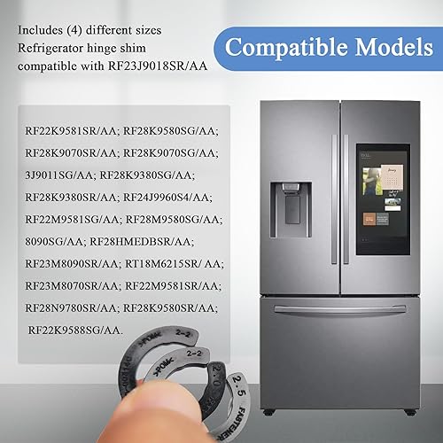 Miniatura 2 de 4 piezas mejoradas DA99-04158A Kit de ajuste de altura de la puerta del refrigerador, piezas de repuesto para Samsung 3282540, DA60-00314C,