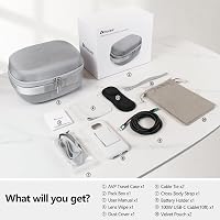 Amazear Kemény Utazótok Apple Vision Pro-hoz - Szürke, Kompakt Védőtáska Kiegészítőkkel, 30% Kisebb, 3 Rétegű Védelem, Állítható Elválasztó 2