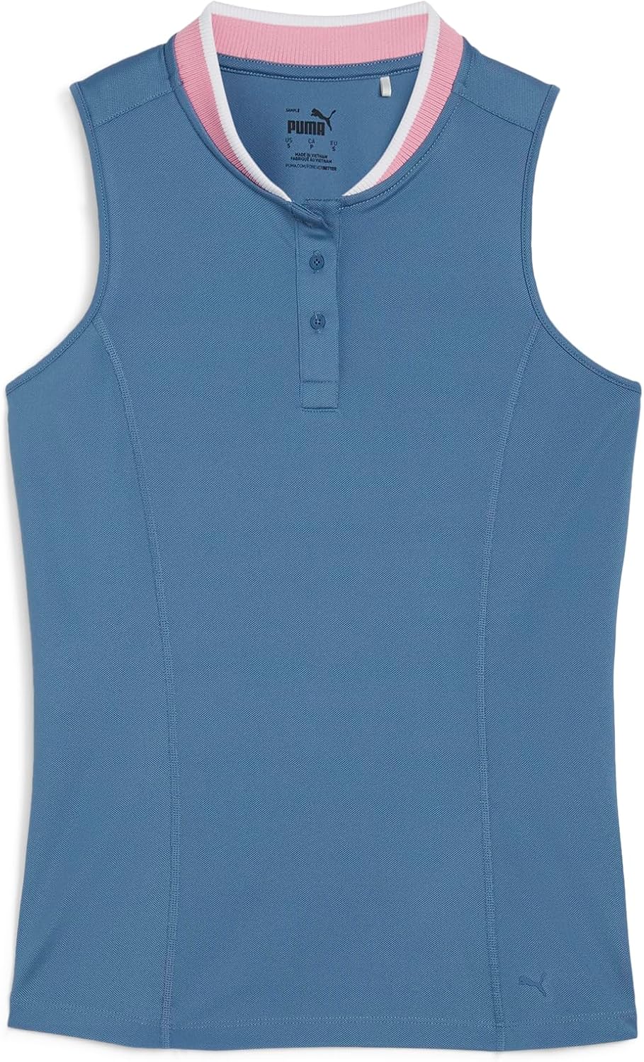 PUMA Women's Standard Range Pique Sleeveless Golf Polo, Blue Horizon, XS - Image 5