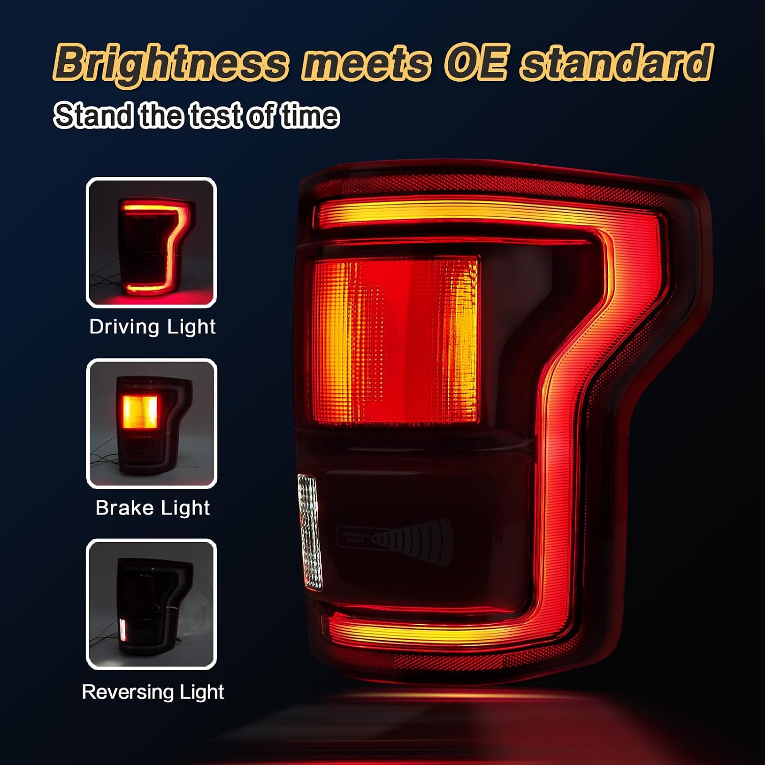 LED Tail Lights Compatible With Ford Raptor F150 2017 2018 2019 2020 Rear Brake Lamp Signal Assembly ‎Taillights with Blind Spot HL3Z13404H Module Not Included (Right Passenger Side)