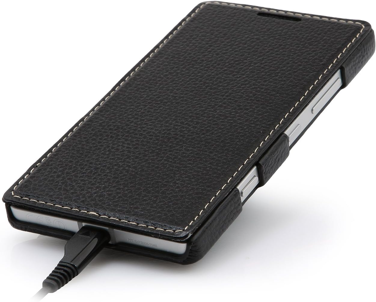 StilGut® Book Type, Leather Case for Nokia Lumia 930 & Lumia Icon (Verizon Wireless), Black