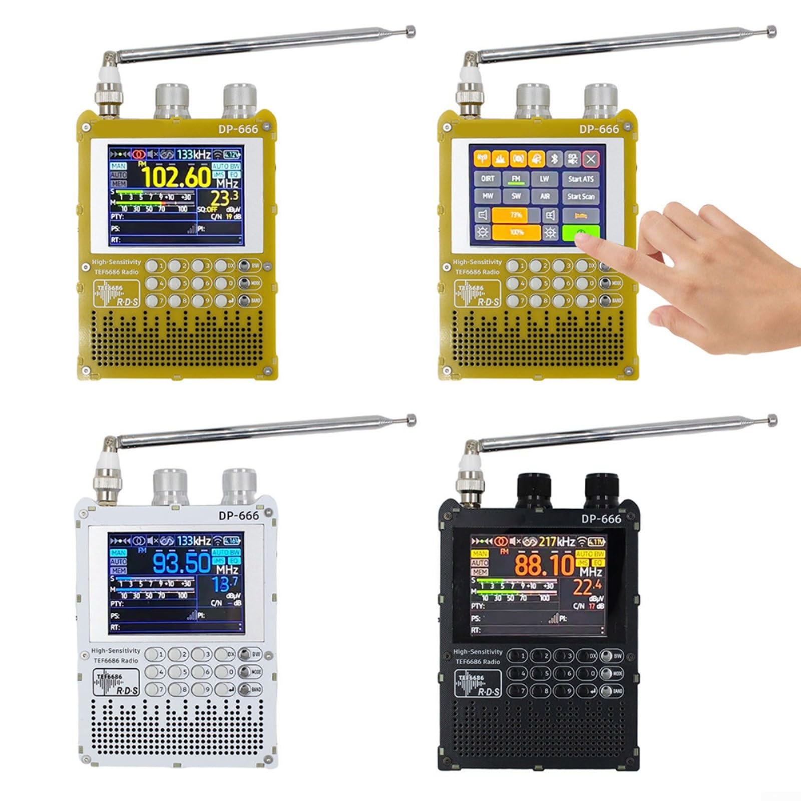DP-666 TEF6686 Hochempfindliches Radio Vollband-FM-AM-FM-Kurzwellenradio(White1)