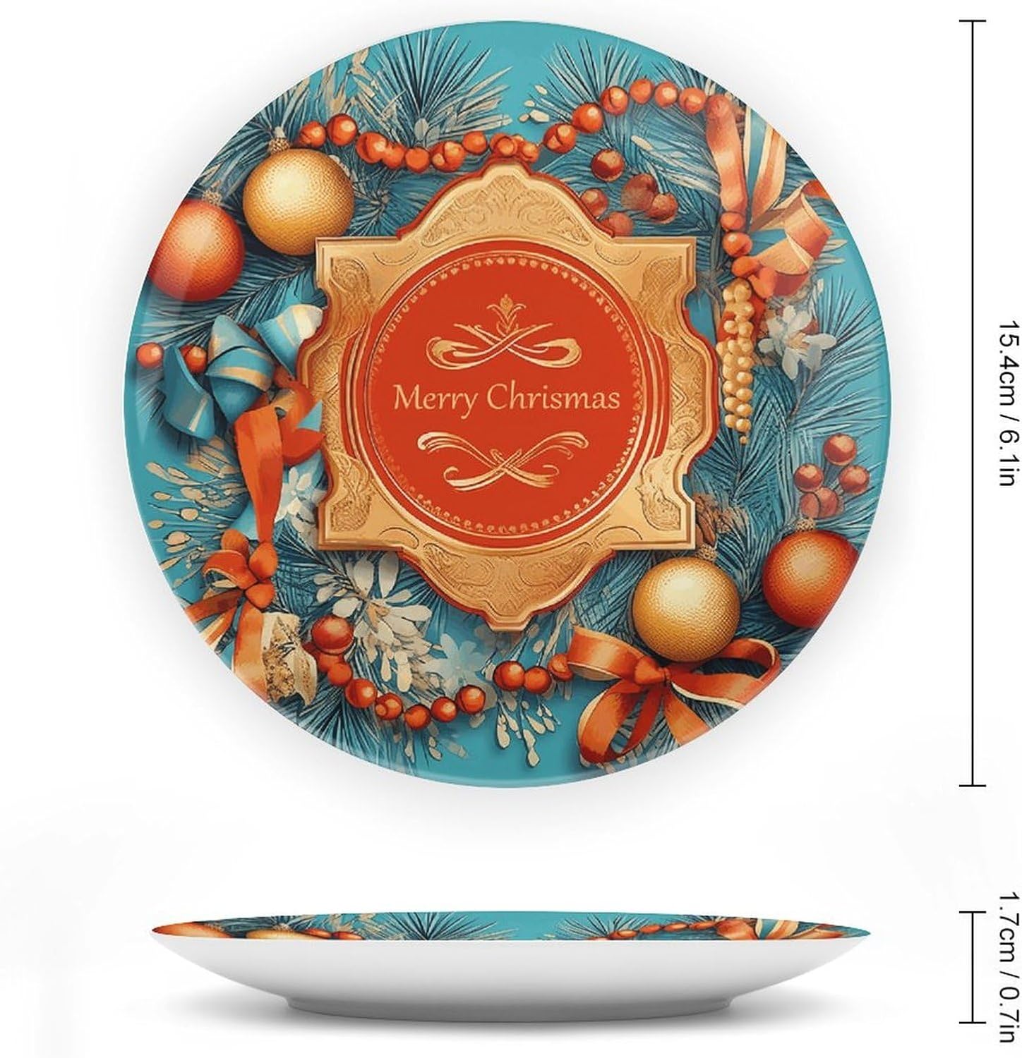 Bone China Decorative Plates for Display 6inch Ceramic Gold Jewelry And Gifts Dinner Plate with Display Stand Wall Hanging Large Porcelain Salad Plate for Wedding Bridal Tea Party Supplies image 2