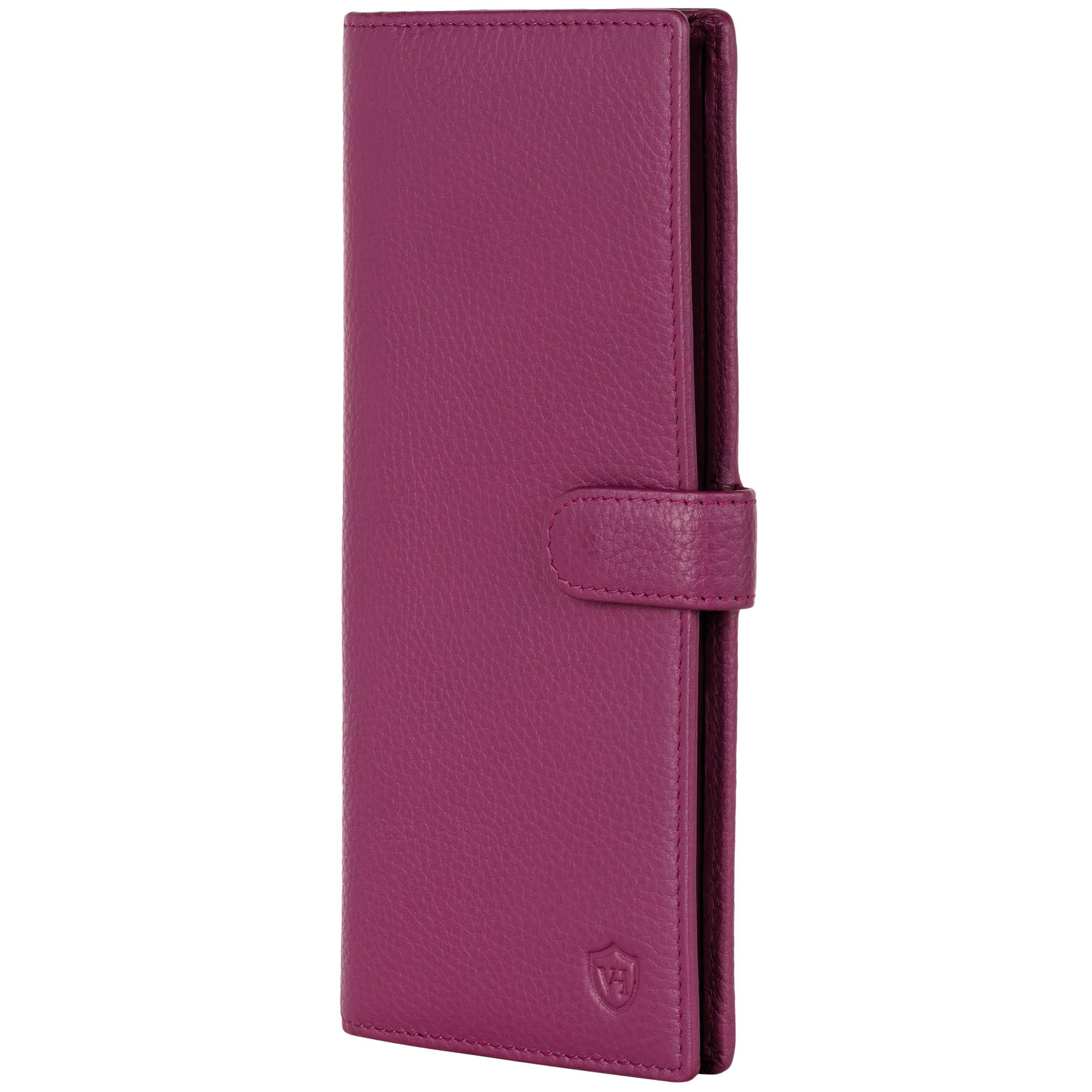 VON HEESEN Leder Geldbörse mit RFID-Schutz - Portemonnaie für Damen & Herren aus echtem Leder - Wallet mit Münzfach - Geldbeutel für Frauen und Männer in Pink