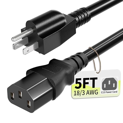 Vockjour Universal 5ft 3-Prong Pure Copper Cord