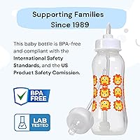 Vista 3 de Podee - Botella manos libres para bebé, sistema de alimentación anti-cólicos, Lion
