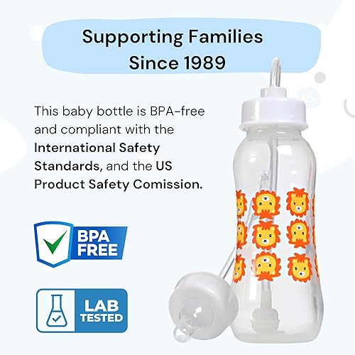 Miniatura 3 de Podee - Botella manos libres para bebé, sistema de alimentación anti-cólicos, Lion