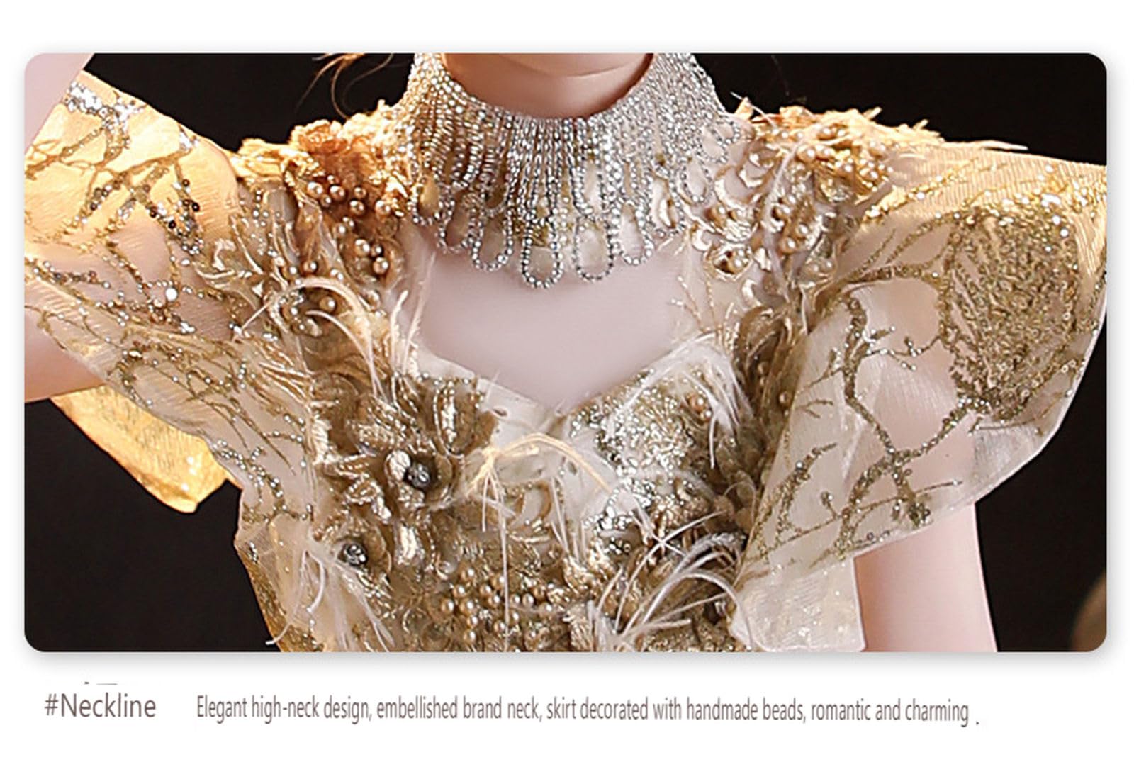 Formelles Mädchenkleid, Festzug-Ballkleid, Abschlussball, formelles Kleid für besondere Anlässe, Brautjungfer, Hochzeit, Prinzessin, Kindergeburtstag, Ballparty, Mädchenkleid für besondere Anlässe