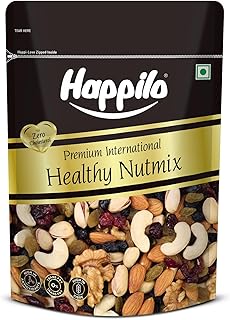 Happilo Premium International Healthy Nutmix 350g | Almonds | Black Raisins| Cashewnuts | Cranberries | Green Raisins | Pi... Price In India