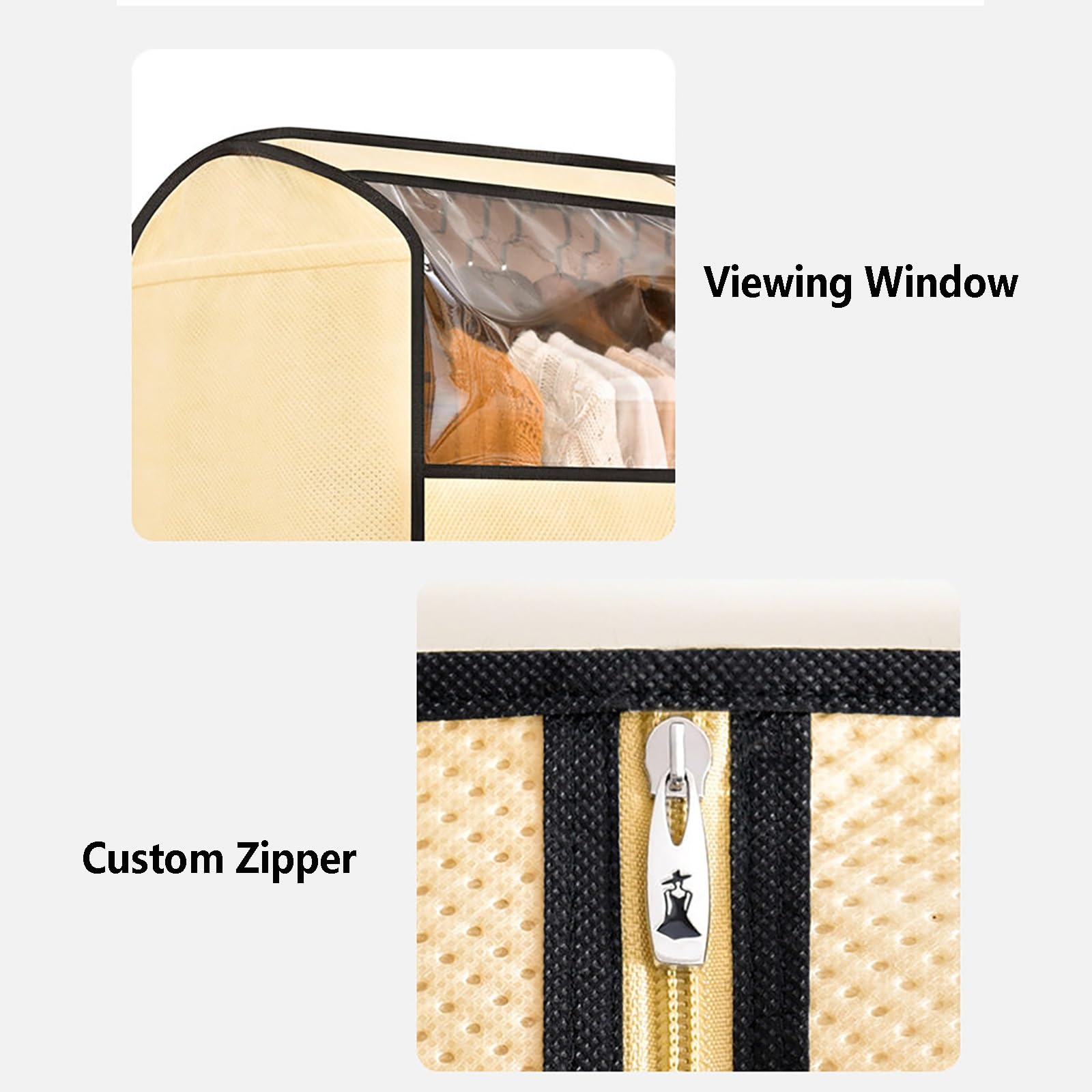 Funda Ropa Armario, Funda Abrigos y Ventana Transparente para Barra Única