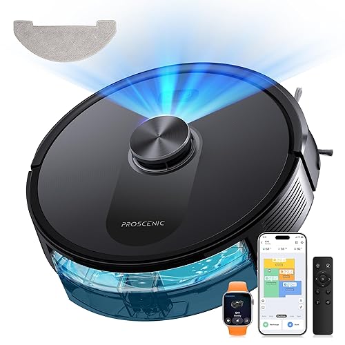 Proscenic Q10 Aspirateur Robot,8000Pa 200Mins Robot Aspirateur Laveur avec Serpillière,Navigation