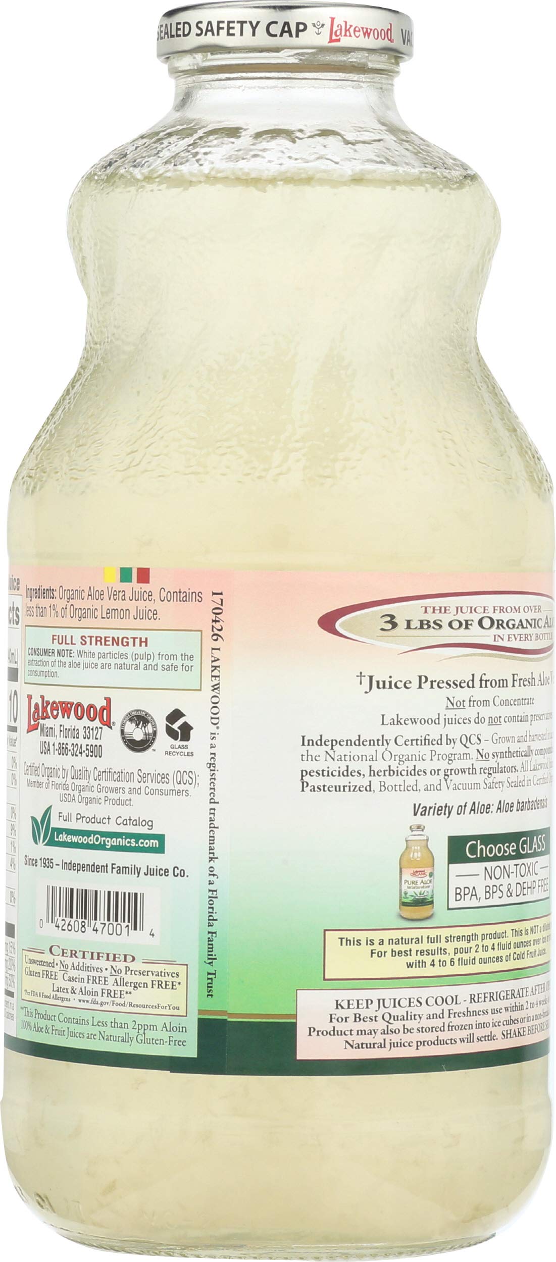 Amazon.com : Lakewood, Organic Aloe Vera Juice, 32 Fl Oz : Grocery &  Gourmet Food