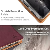 Vista 4 de Snakehive Funda de cuero para Samsung Galaxy S20 Ultra 5G – Funda de piel auténtica con soporte de visualización y 3 tarjeteros – Funda con ranura