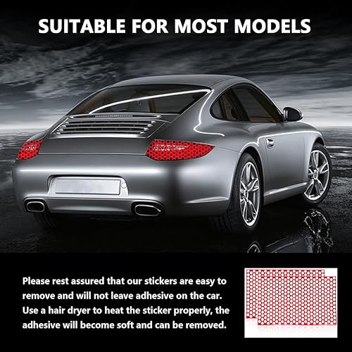 Miniatura 6 de Kewucn 2 calcomanías para lámpara trasera de automóvil tipo panal de abeja, 18.9 x 11.8 pulgadas, lámina autoadhesiva para luz trasera, accesorios